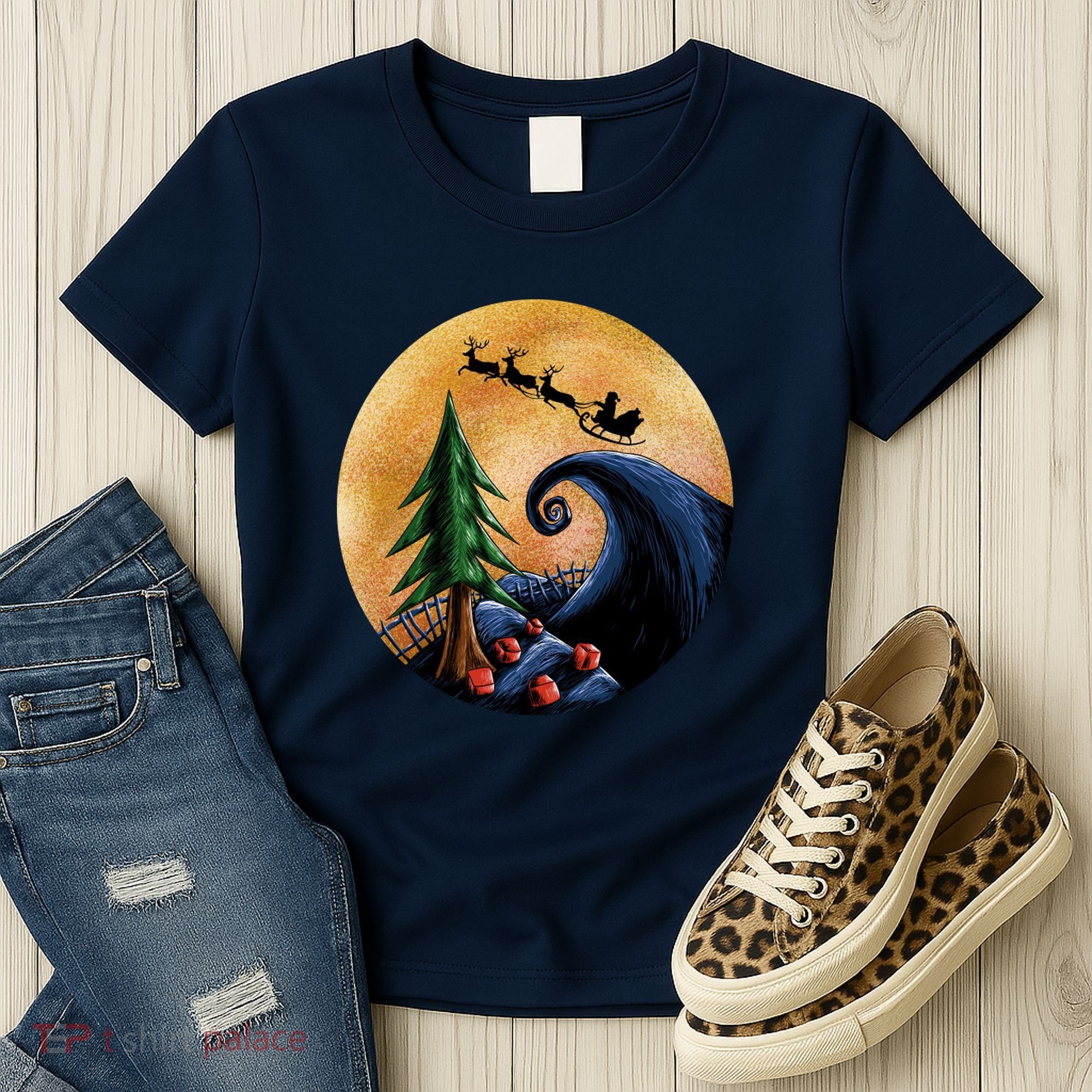 Work Before Christmas Santa's Art Wave Women's T-Shirt