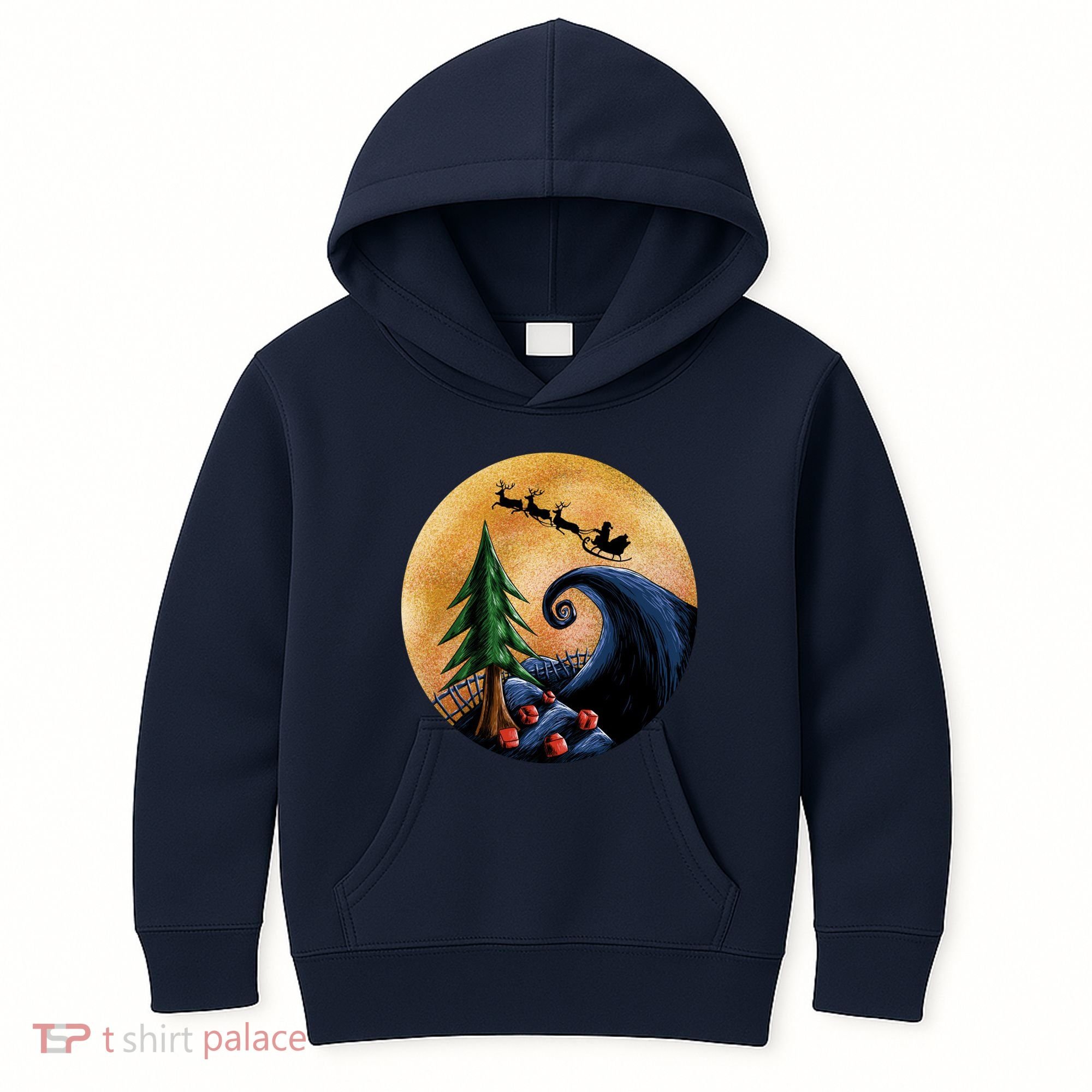 Work Before Christmas Santa's Art Wave Kids Hoodie