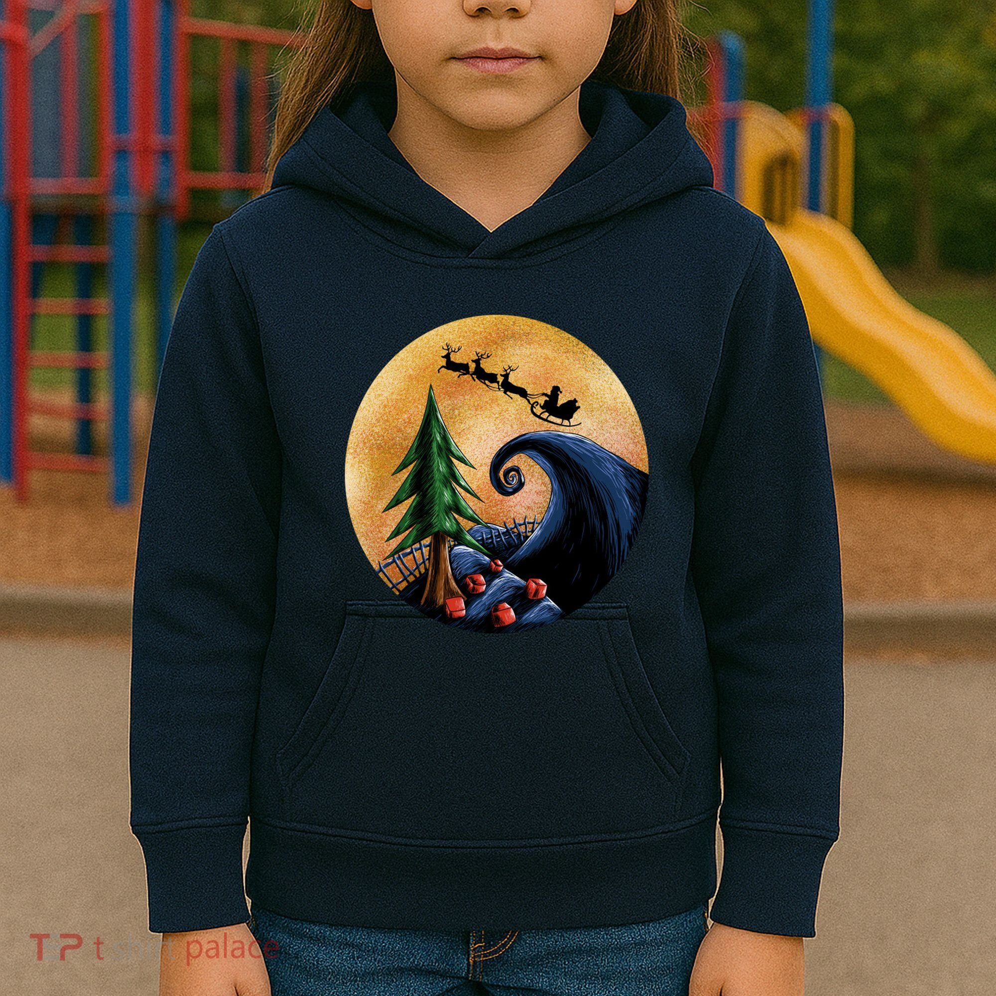 Work Before Christmas Santa's Art Wave Kids Hoodie