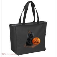 Witch Black Cat Pumpkin Halloween Tote Bag thumb 2