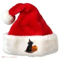Witch Black Cat Pumpkin Halloween Santa Hat thumb 0