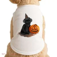 Witch Black Cat Pumpkin Halloween Doggie Tank thumb 0