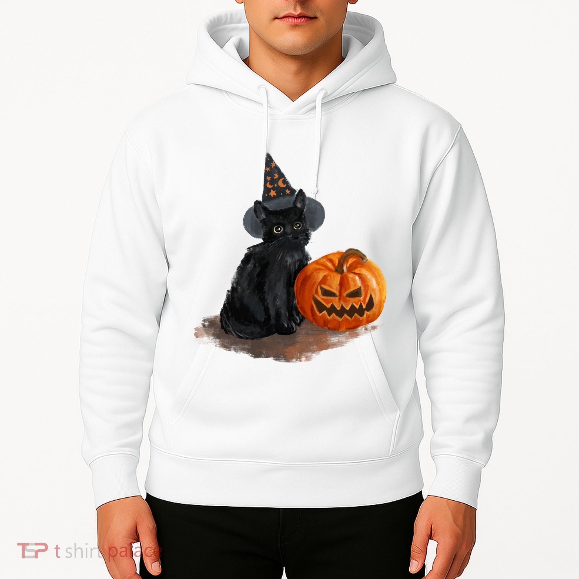 Witch Black Cat Pumpkin Halloween Hoodie