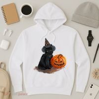 Witch Black Cat Pumpkin Halloween Hoodie thumb 3