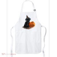 Witch Black Cat Pumpkin Halloween Apron thumb 0