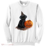 Witch Black Cat Pumpkin Halloween Sweatshirt thumb 0
