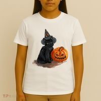 Witch Black Cat Pumpkin Halloween T-Shirt thumb 4