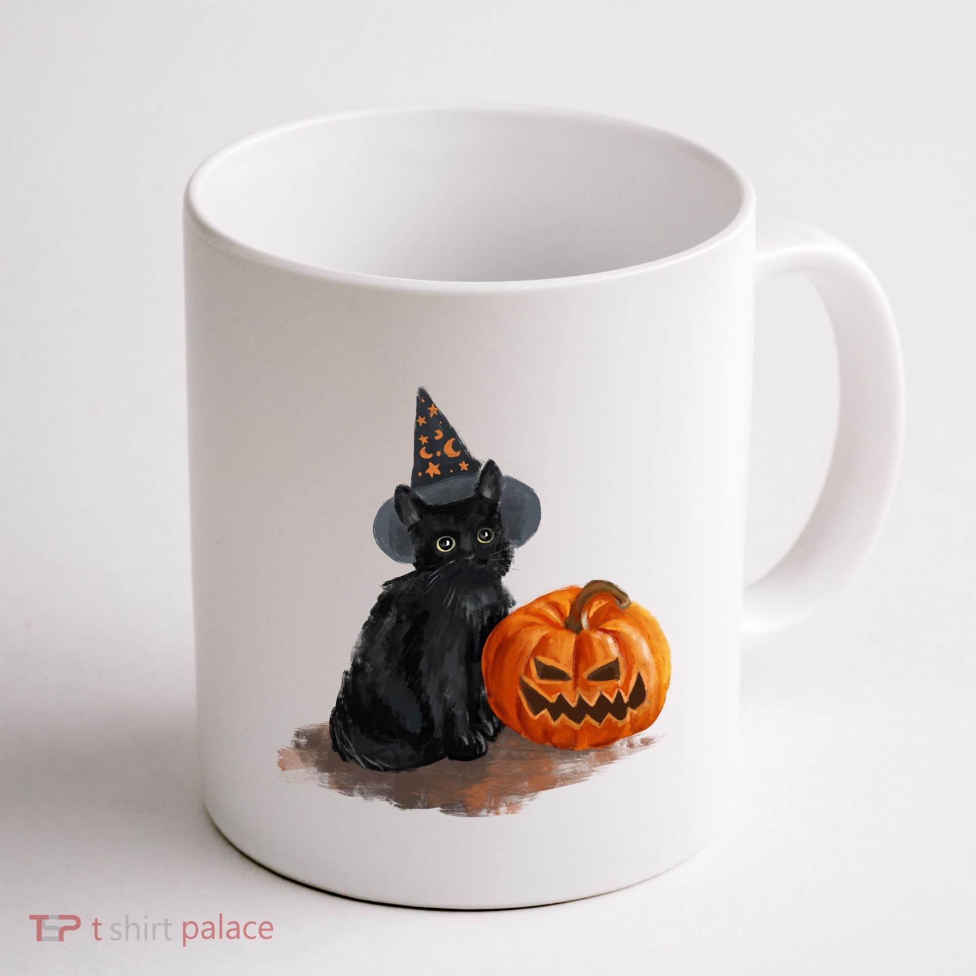 Witch Black Cat Pumpkin Halloween Coffee Mug