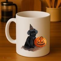 Witch Black Cat Pumpkin Halloween Coffee Mug thumb 4