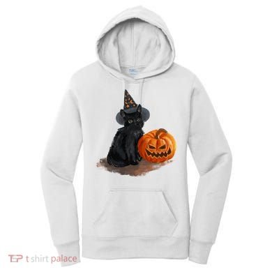 Witch Black Cat Pumpkin Halloween Women's Hoodie