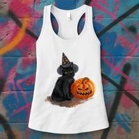 Witch Black Cat Pumpkin Halloween Women's Tank Top thumb 3