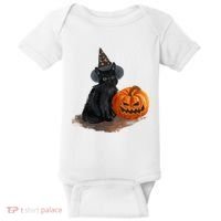 Witch Black Cat Pumpkin Halloween Baby Bodysuit thumb 0