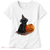 Witch Black Cat Pumpkin Halloween Women's T-Shirt thumb 0