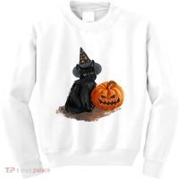 Witch Black Cat Pumpkin Halloween Kids Sweatshirt thumb 0