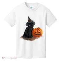 Witch Black Cat Pumpkin Halloween Kids T-Shirt thumb 0