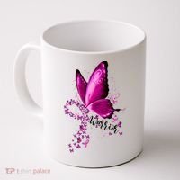 Warrior Breast Cancer Awareness Pink Ribbons Butterfly Coffee Mug thumb 0