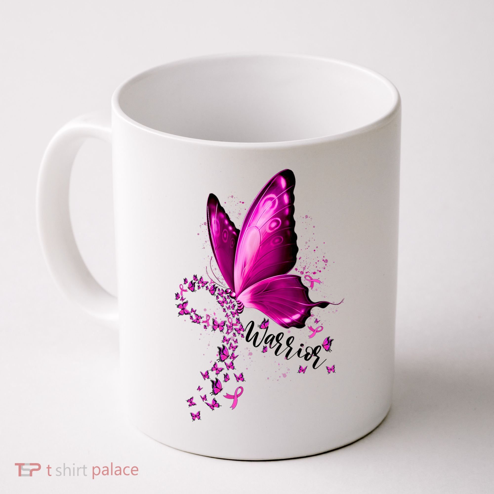 Warrior Breast Cancer Awareness Pink Ribbons Butterfly Coffee Mug