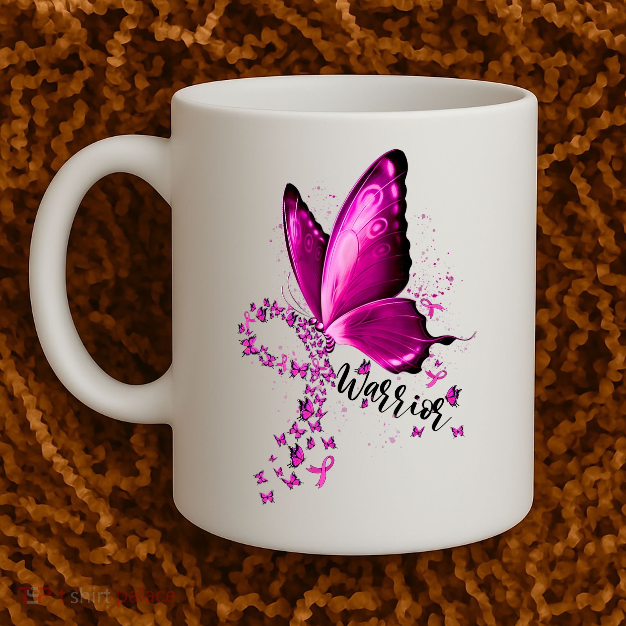 Warrior Breast Cancer Awareness Pink Ribbons Butterfly Coffee Mug