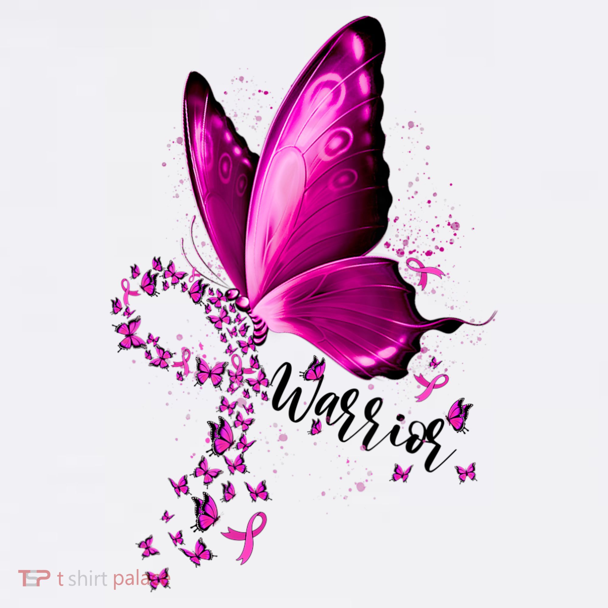 Warrior Breast Cancer Awareness Pink Ribbons Butterfly Women's Hoodie
