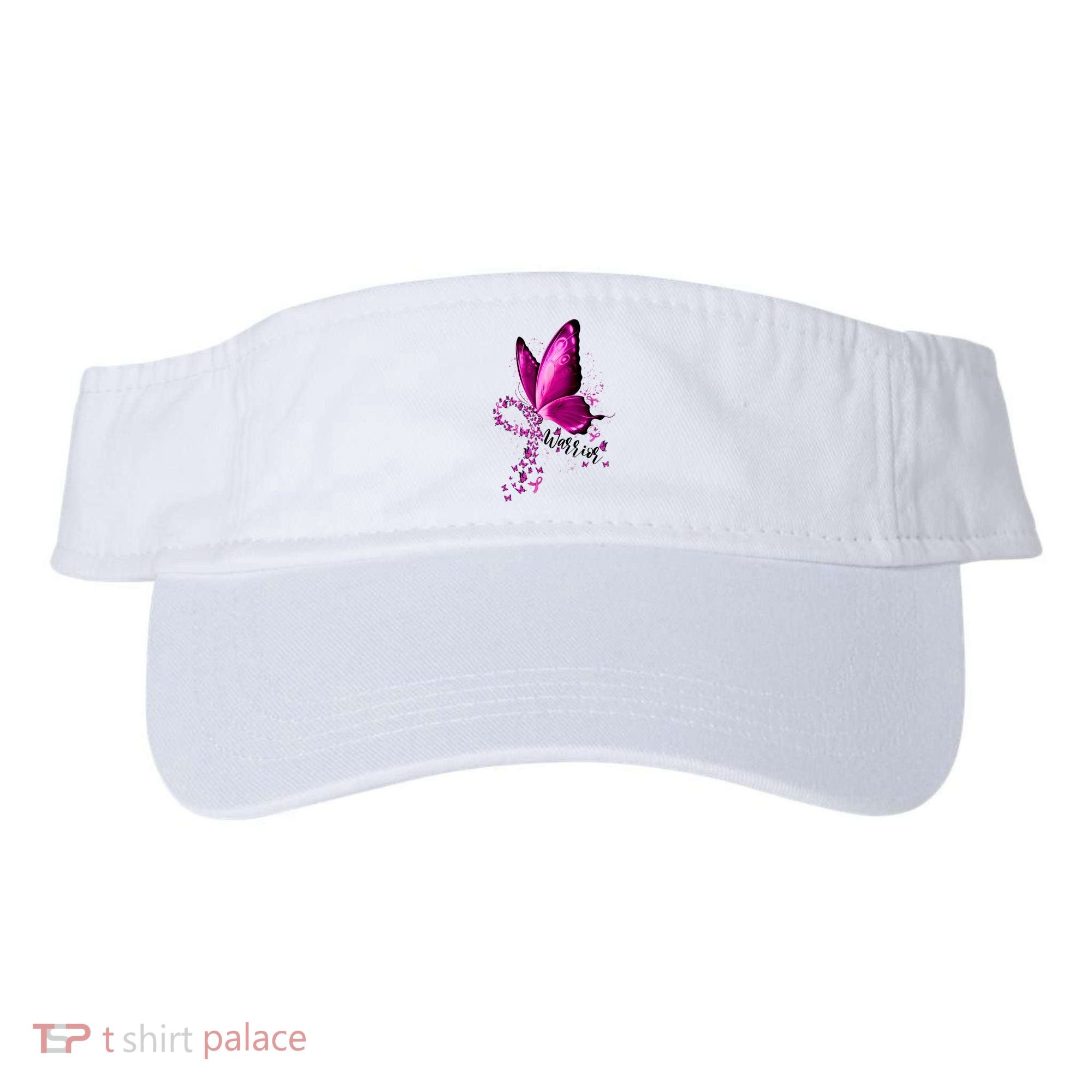 Warrior Breast Cancer Awareness Pink Ribbons Butterfly Visor