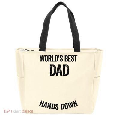 Worlds Best Dad Hands Down Make A Handprint Tote Bag