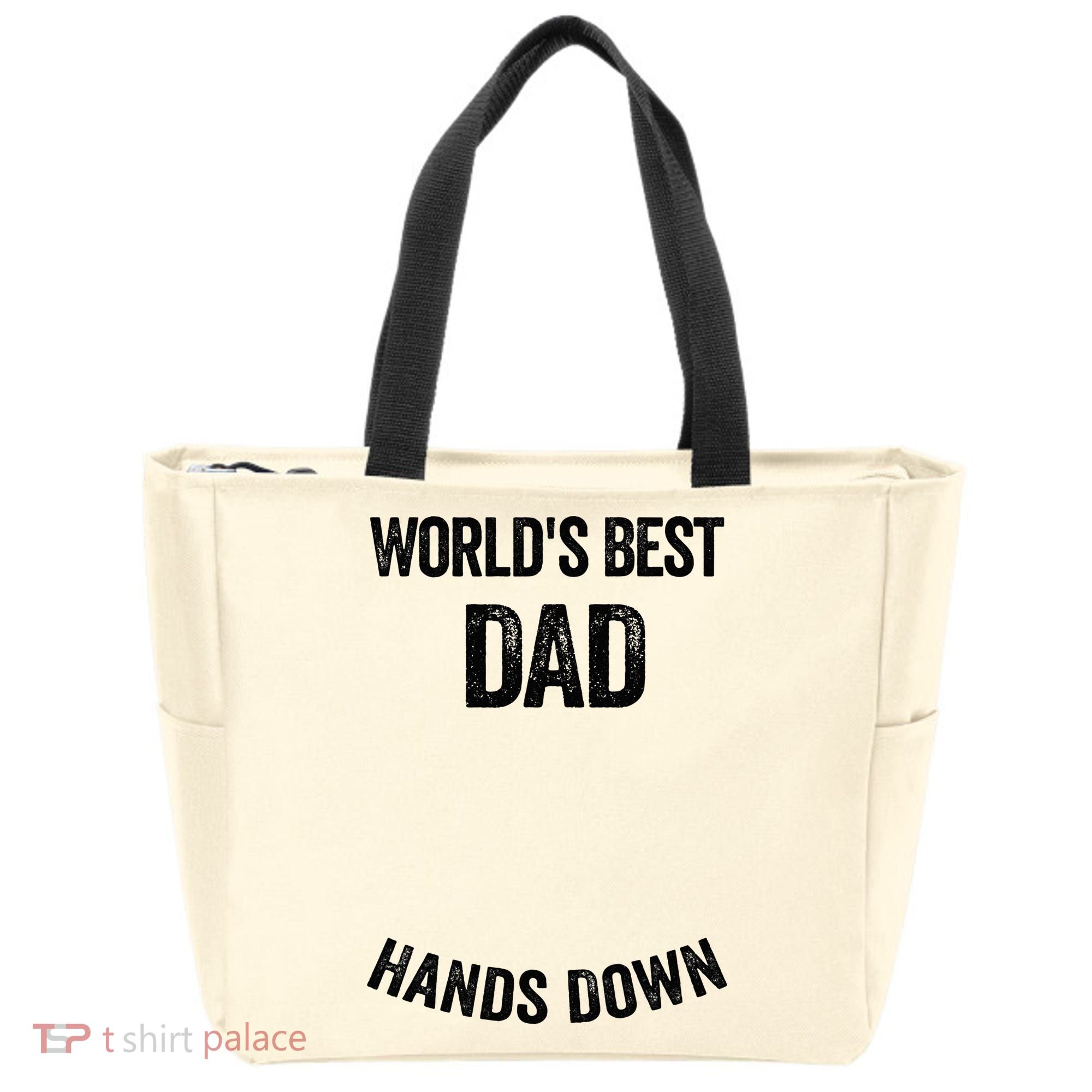 Worlds Best Dad Hands Down Make A Handprint Tote Bag