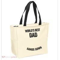 Worlds Best Dad Hands Down Make A Handprint Tote Bag thumb 2