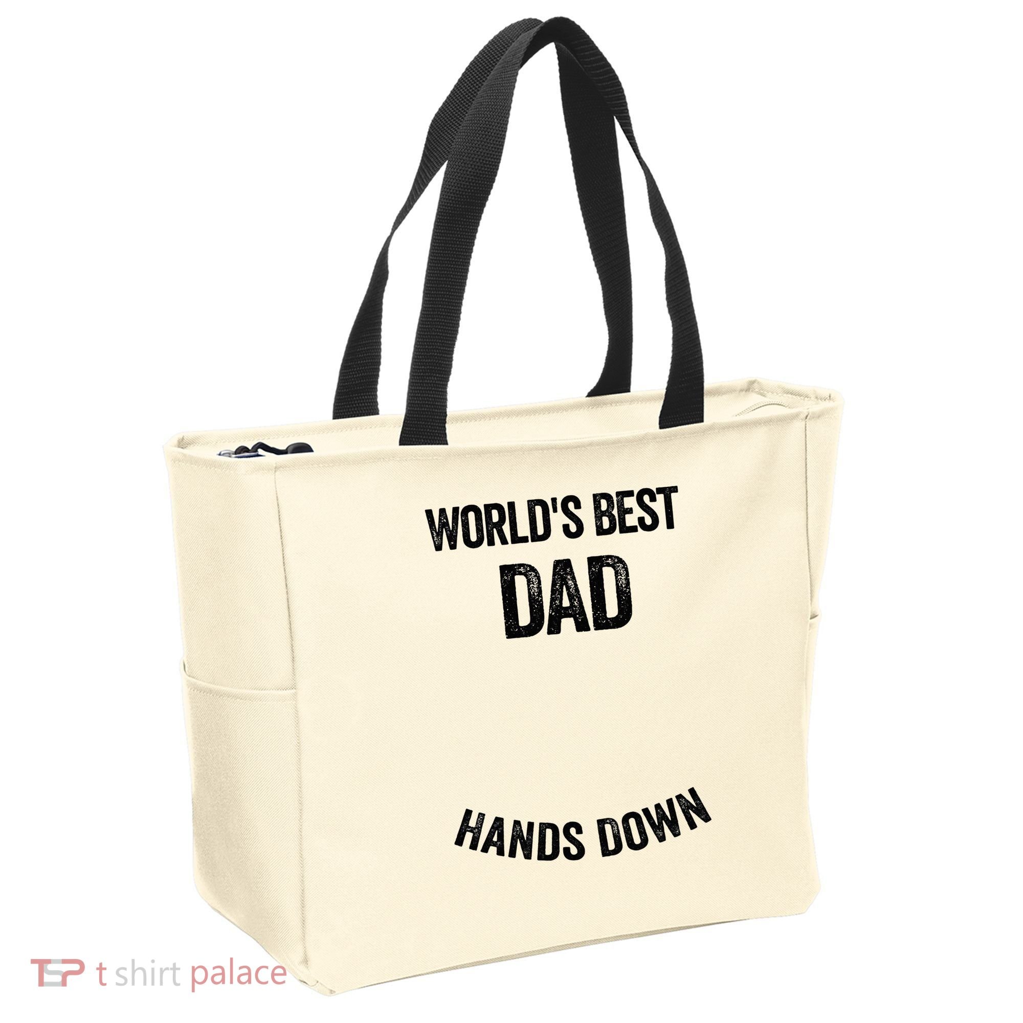 Worlds Best Dad Hands Down Make A Handprint Tote Bag