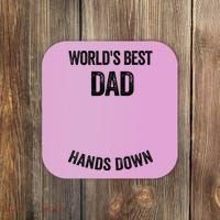 Worlds Best Dad Hands Down Make A Handprint Coaster thumb 0