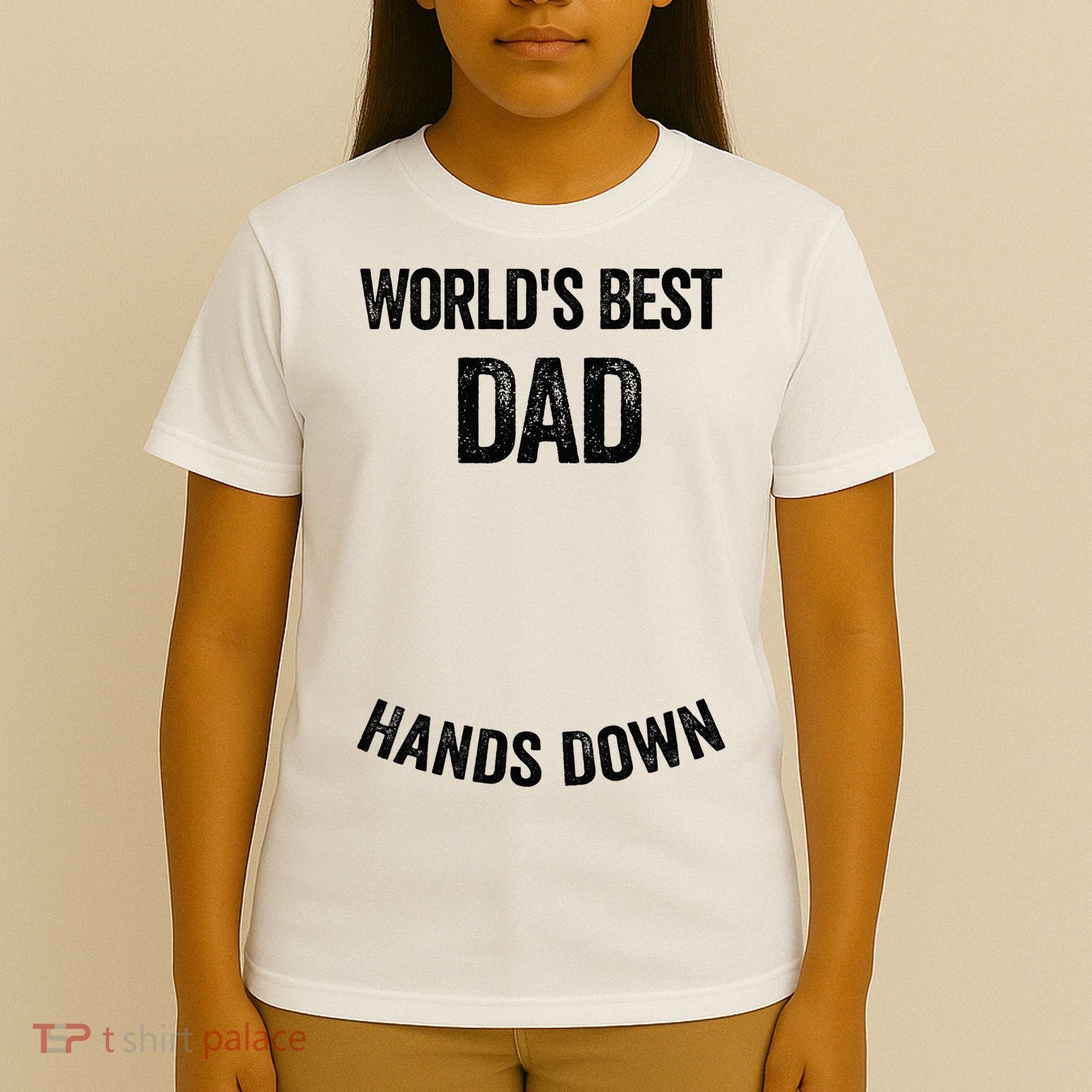 Worlds Best Dad Hands Down Make A Handprint T-Shirt