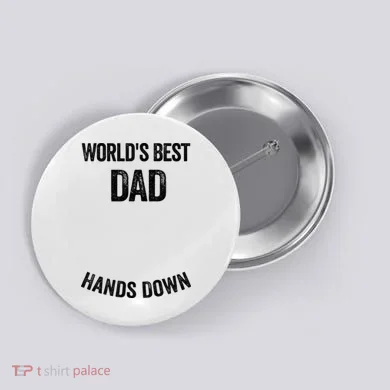 Worlds Best Dad Hands Down Make A Handprint Button
