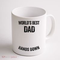 Worlds Best Dad Hands Down Make A Handprint Coffee Mug thumb 1