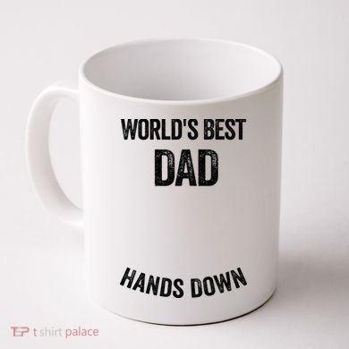 Worlds Best Dad Hands Down Make A Handprint Coffee Mug