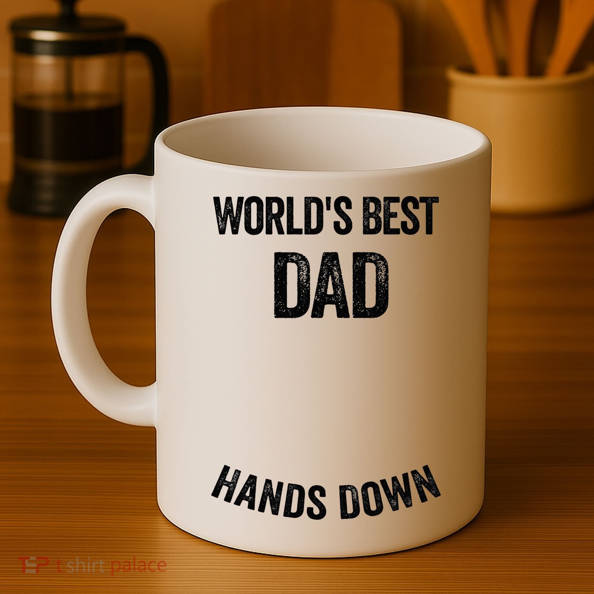 Worlds Best Dad Hands Down Make A Handprint Coffee Mug