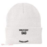 Worlds Best Dad Hands Down Make A Handprint Beanie thumb 0