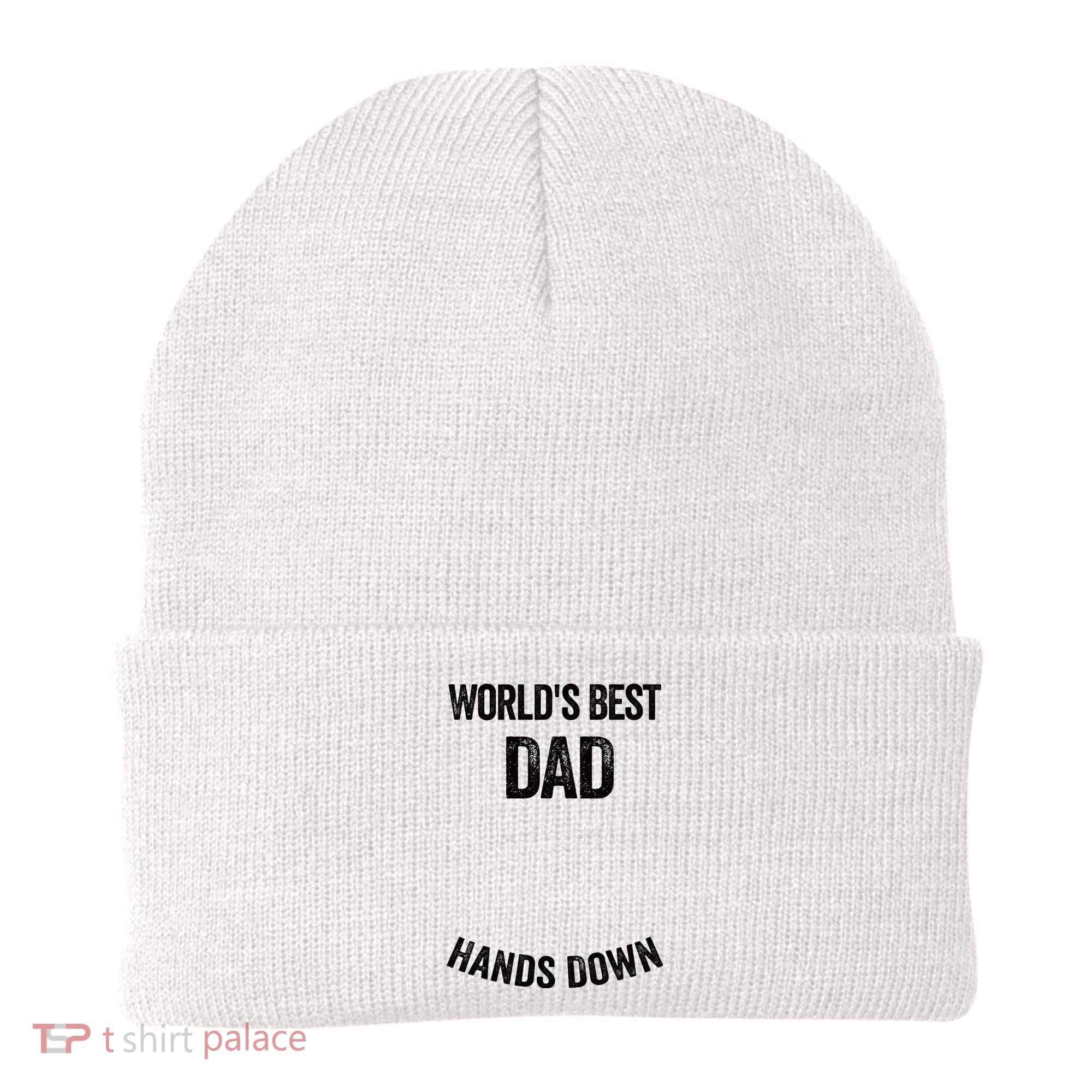 Worlds Best Dad Hands Down Make A Handprint Beanie