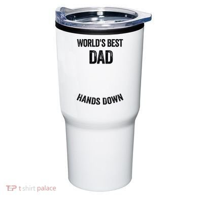 Worlds Best Dad Hands Down Make A Handprint Tumbler