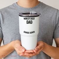 Worlds Best Dad Hands Down Make A Handprint Tumbler thumb 2