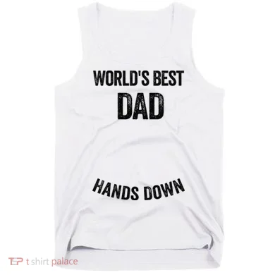 Worlds Best Dad Hands Down Make A Handprint Tank Top