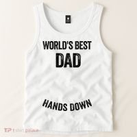 Worlds Best Dad Hands Down Make A Handprint Tank Top thumb 2