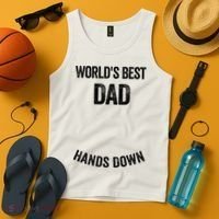 Worlds Best Dad Hands Down Make A Handprint Tank Top thumb 4