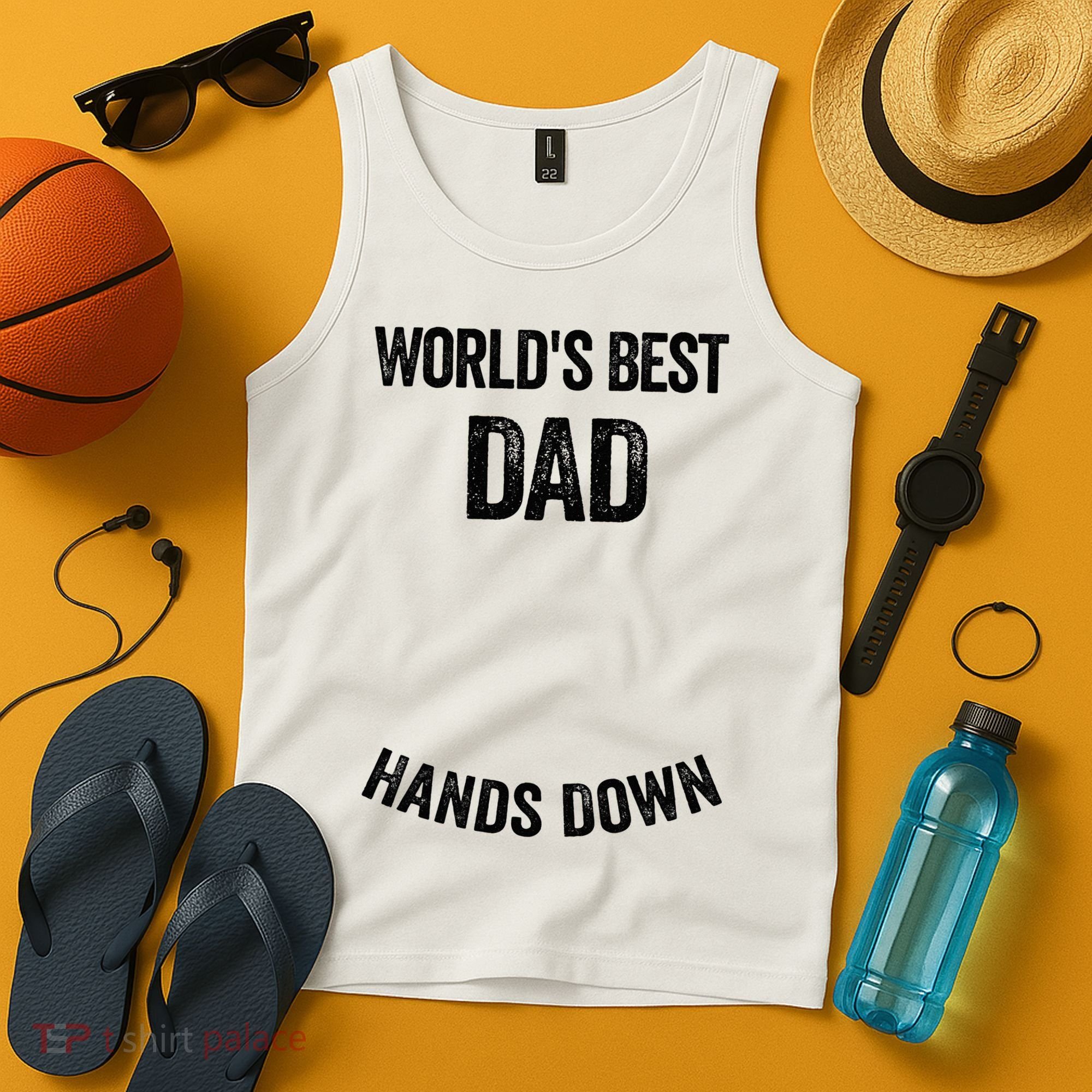 Worlds Best Dad Hands Down Make A Handprint Tank Top