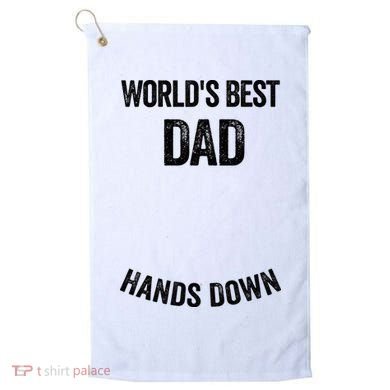Worlds Best Dad Hands Down Make A Handprint Golf Towel