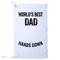 Worlds Best Dad Hands Down Make A Handprint Golf Towel thumb 0