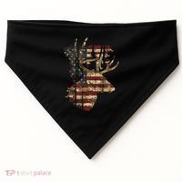 Whitetail Buck Deer Hunting Usa American Flag USA-Made Doggie Bandana thumb 0