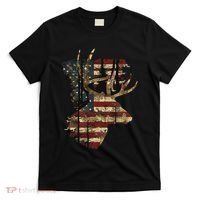 Whitetail Buck Deer Hunting Usa American Flag T-Shirt thumb 0