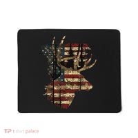 Whitetail Buck Deer Hunting Usa American Flag Mousepad thumb 0