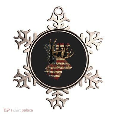 Whitetail Buck Deer Hunting Usa American Flag Ornament