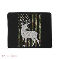 Whitetail Buck Deer Hunting American Camouflage USA Flag Mousepad thumb 0