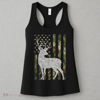 Whitetail Buck Deer Hunting American Camouflage USA Flag Women's Tank Top thumb 3